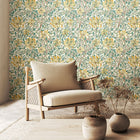 HWA1081W Honeysuckle Leaf Trail Seafoam Wallpaper by Hoopla Walls
