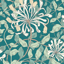 HWA1082W Honeysuckle Leaf Trail Dark Jade Wallpaper by Hoopla Walls