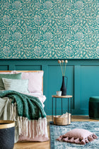 HWA1082W Honeysuckle Leaf Trail Dark Jade Wallpaper by Hoopla Walls