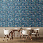 HWA1083W Honeysuckle Leaf Trail Navy Blue Wallpaper by Hoopla Walls
