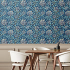 HWA1083W Honeysuckle Leaf Trail Navy Blue Wallpaper by Hoopla Walls