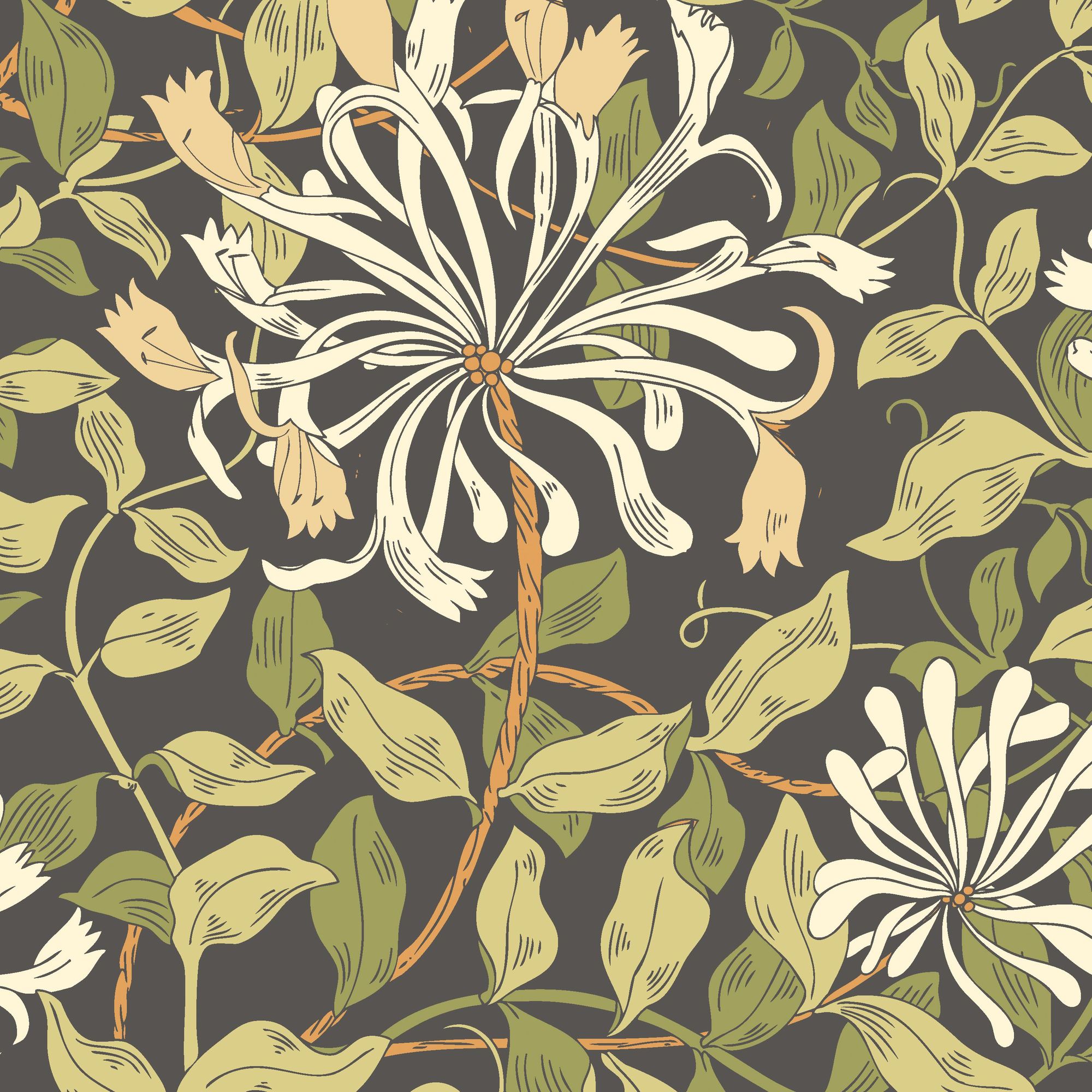 HWA1086W Honeysuckle Leaf Trail Chalkboard Wallpaper by Hoopla Walls