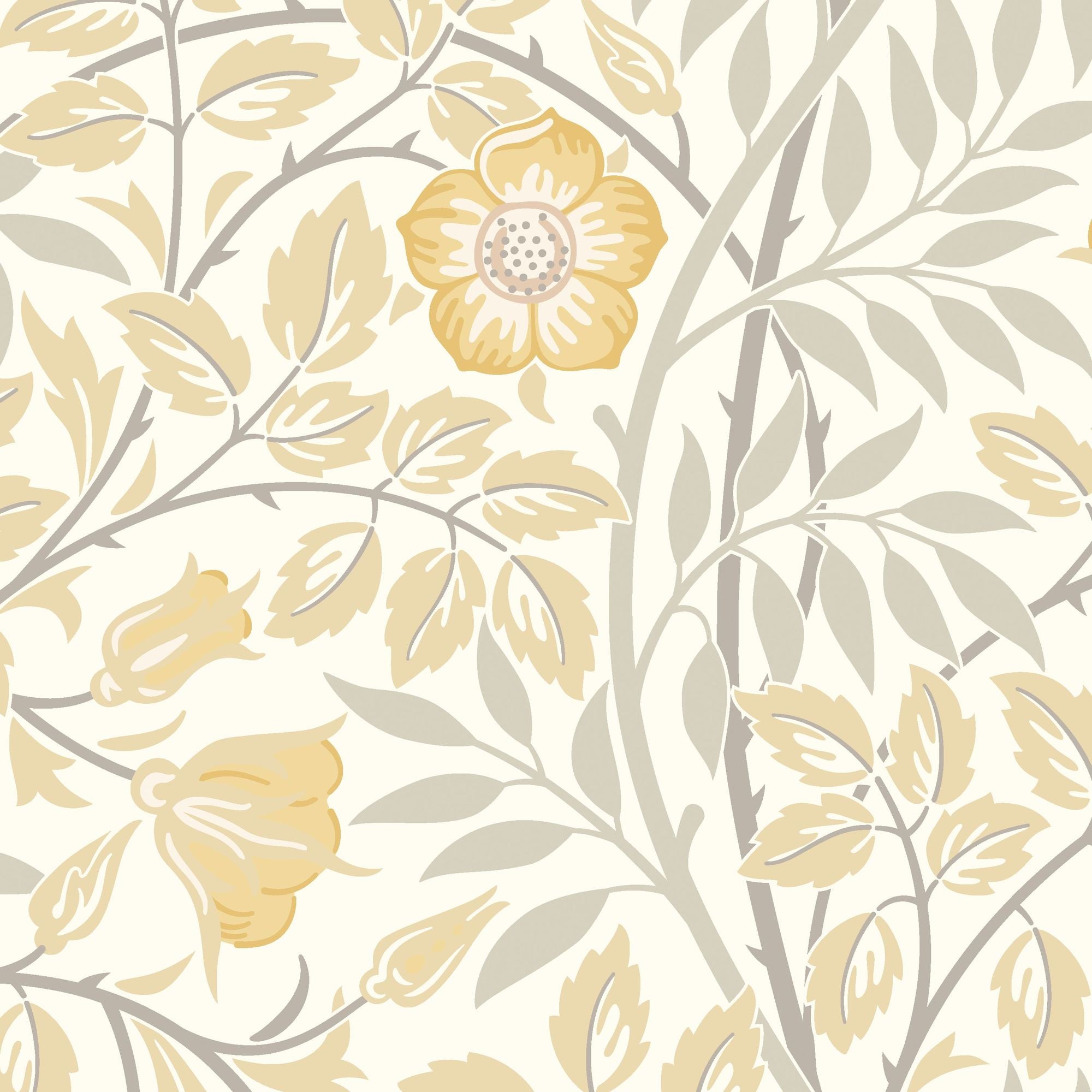 HWA1088W Rosehip Trail Warm Natural Wallpaper by Hoopla Walls