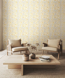 HWA1088W Rosehip Trail Warm Natural Wallpaper by Hoopla Walls
