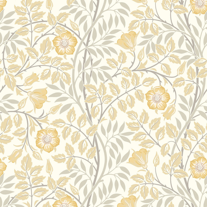 HWA1088W Rosehip Trail Warm Natural Wallpaper by Hoopla Walls