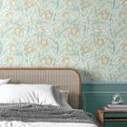 HWA1091W Rosehip Trail Seafoam Wallpaper by Hoopla Walls