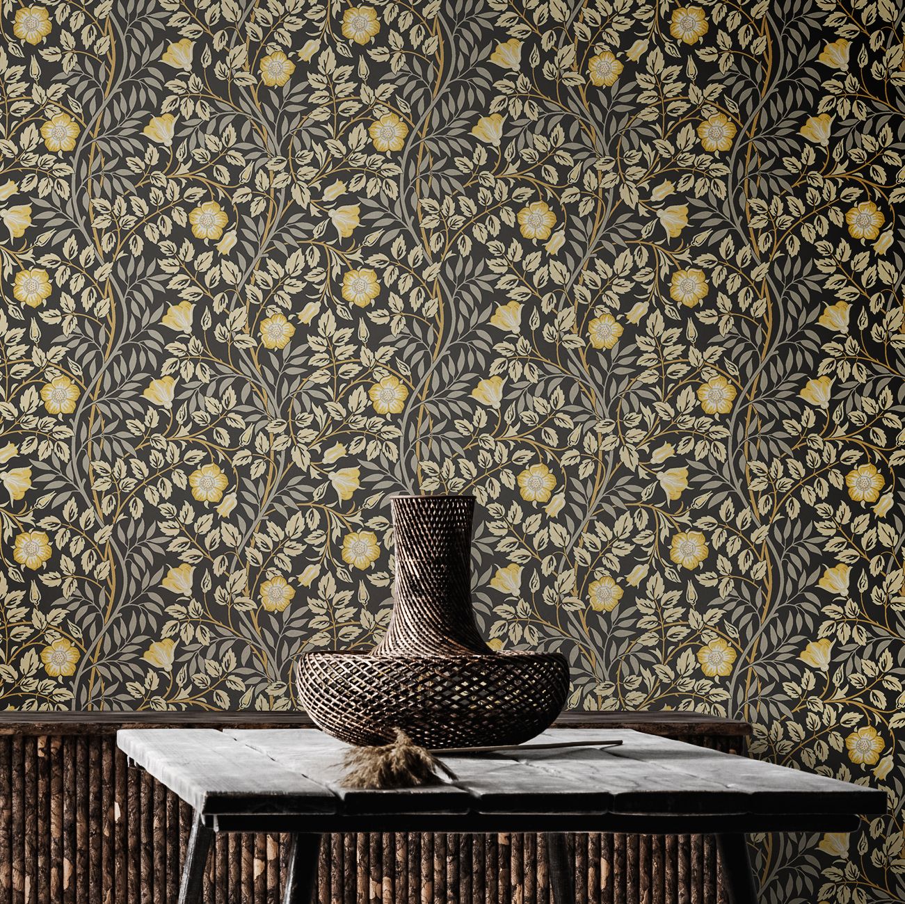 HWA1094W Rosehip Trail Chalkboard Wallpaper by Hoopla Walls