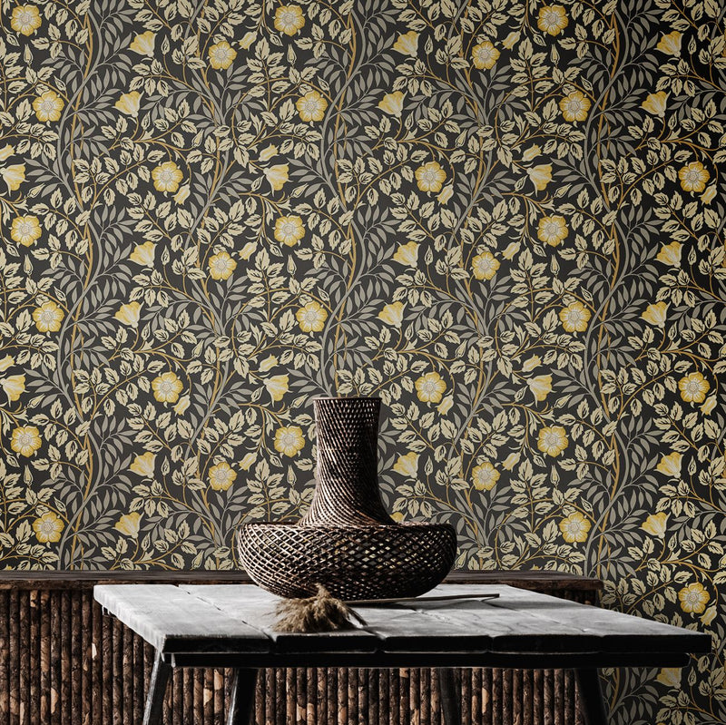 HWA1094W Rosehip Trail Chalkboard Wallpaper by Hoopla Walls
