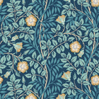 HWA1097W Rosehip Trail Navy Blue Wallpaper by Hoopla Walls