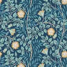 HWA1097W Rosehip Trail Navy Blue Wallpaper by Hoopla Walls