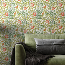 HWA1098W Rosehip Trail Coral Pink Wallpaper by Hoopla Walls
