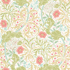 HWA1100W Seaweed Garden Rose Pink Wallpaper by Hoopla Walls