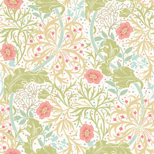 HWA1100W Seaweed Garden Rose Pink Wallpaper by Hoopla Walls