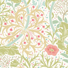 HWA1100W Seaweed Garden Rose Pink Wallpaper by Hoopla Walls
