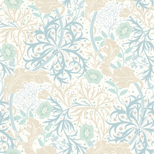 HWA1101W Seaweed Garden Soft Blue Wallpaper by Hoopla Walls