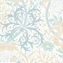HWA1101W Seaweed Garden Soft Blue Wallpaper by Hoopla Walls