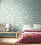 HWA1102W Seaweed Garden Seafoam Wallpaper by Hoopla Walls