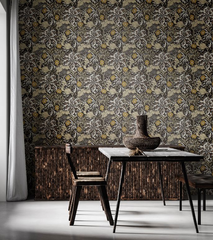 HWA1106W Seaweed Garden Slate Wallpaper by Hoopla Walls
