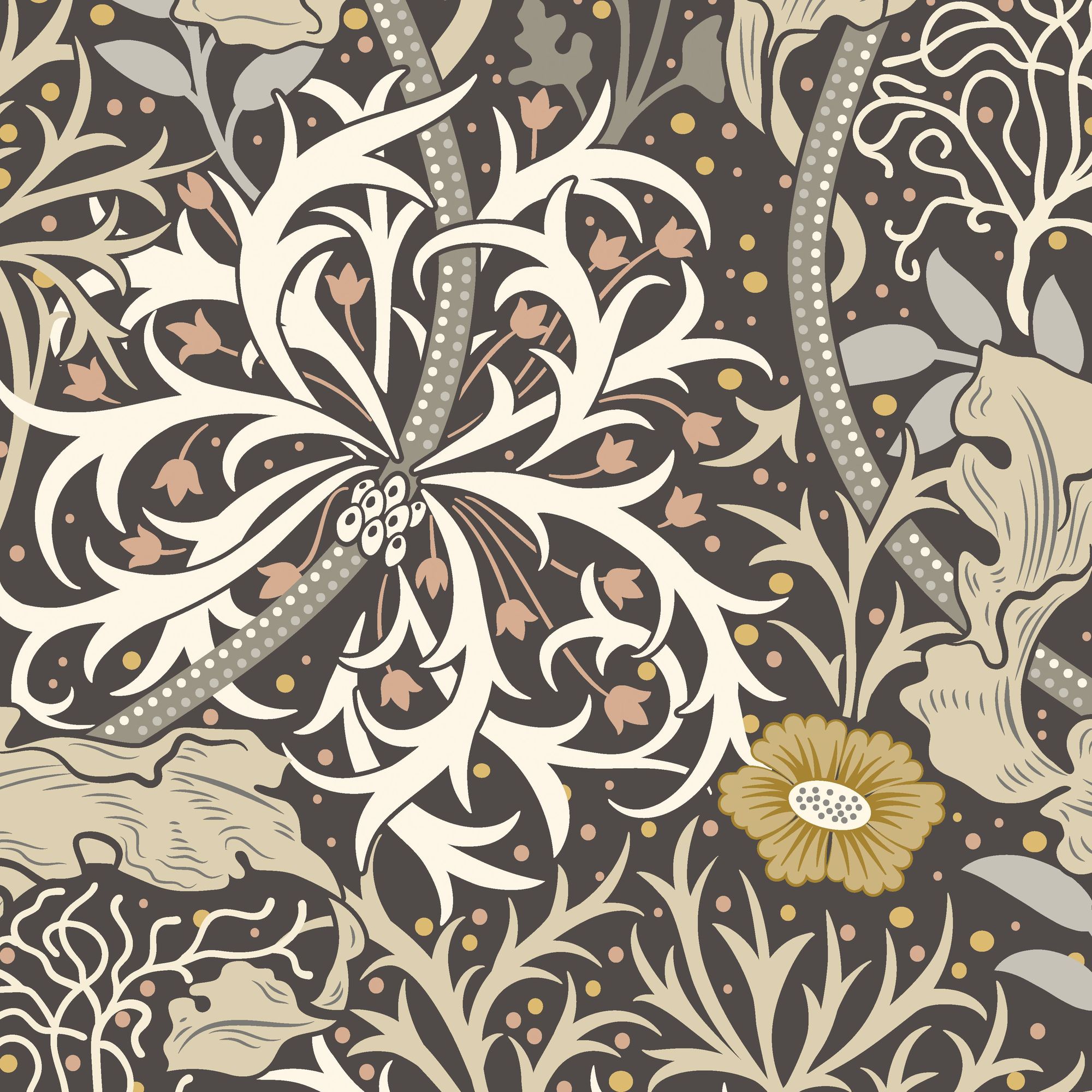 HWA1106W Seaweed Garden Slate Wallpaper by Hoopla Walls