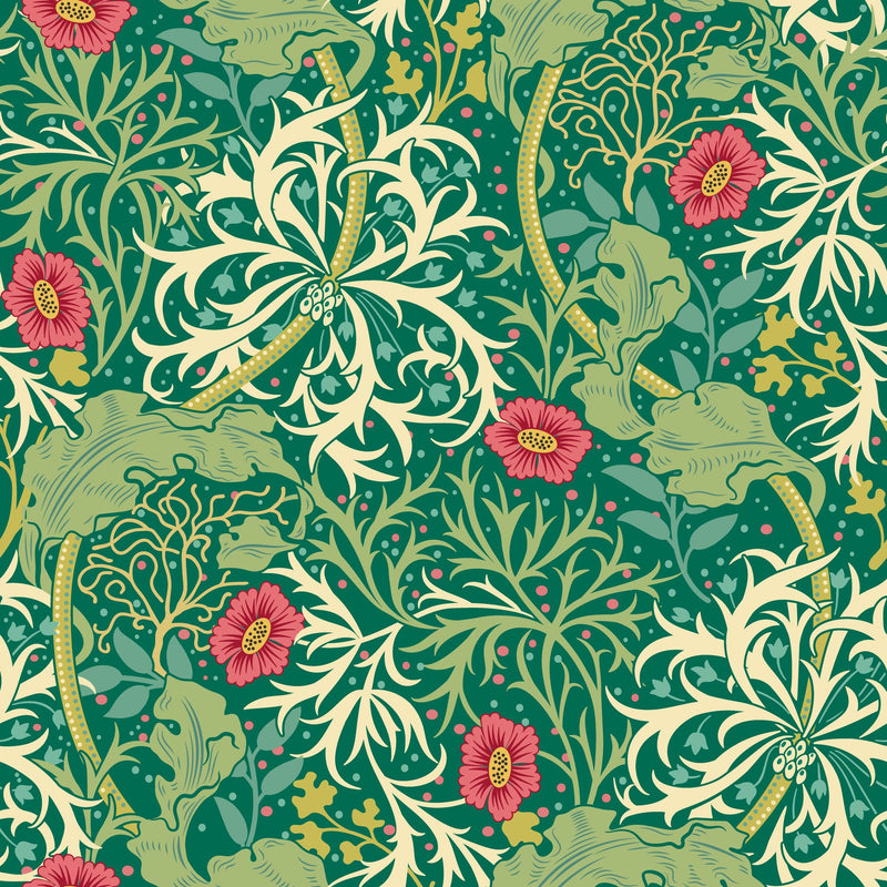 HWA1108W Seaweed Garden Emerald Wallpaper by Hoopla Walls