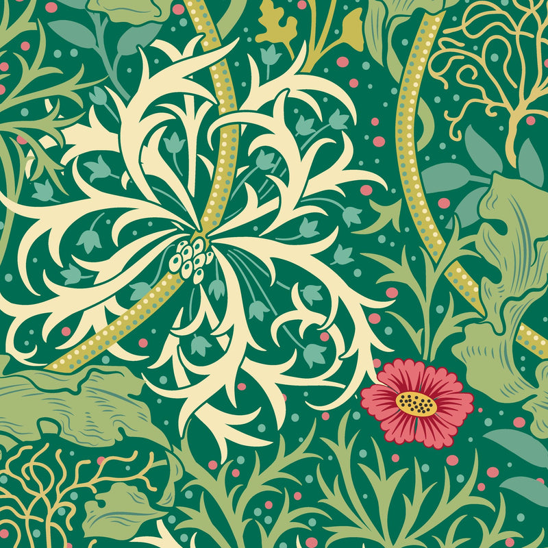 HWA1108W Seaweed Garden Emerald Wallpaper by Hoopla Walls