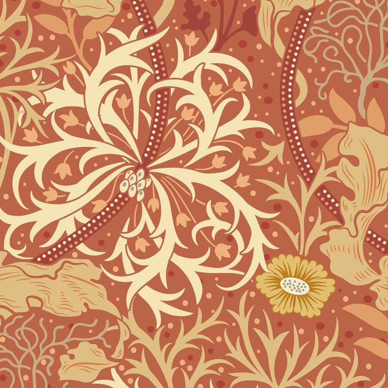 HWA1110W Seaweed Garden Amber Wallpaper by Hoopla Walls