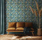 HWA1112W Seaweed Garden Petrol Blue Wallpaper by Hoopla Walls