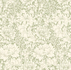 HWA1115W Chrysanthemum Sage Green Wallpaper by Hoopla Walls