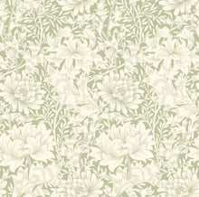 HWA1115W Chrysanthemum Sage Green Wallpaper by Hoopla Walls