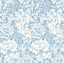HWA1116W Chrysanthemum Wedgewood Blue Wallpaper by Hoopla Walls