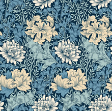 HWA1118W Chrysanthemum Navy Mix Wallpaper by Hoopla Walls