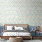 HWA1119W Chrysanthemum Duck Egg Blue Wallpaper by Hoopla Walls