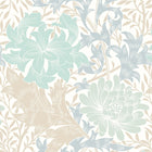 HWA1119W Chrysanthemum Duck Egg Blue Wallpaper by Hoopla Walls