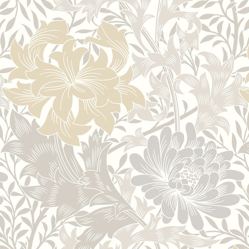 HWA1120W Chrysanthemum Natural Stone Wallpaper by Hoopla Walls