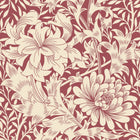 HWA1122W Chrysanthemum Ruby Red Wallpaper by Hoopla Walls