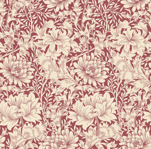 HWA1122W Chrysanthemum Ruby Red Wallpaper by Hoopla Walls