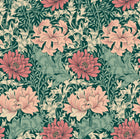 HWA1123W Chrysanthemum Green & Pink Wallpaper by Hoopla Walls