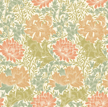 HWA1125W Chrysanthemum Sage & Amber Wallpaper by Hoopla Walls