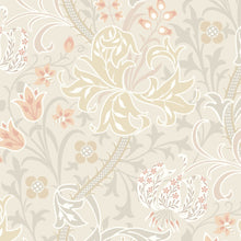 HWA1126W Lily Ogee Natural Stone Wallpaper by Hoopla Walls