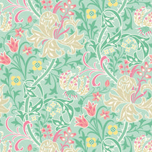HWA1128W Lily Ogee Mint Green Wallpaper by Hoopla Walls