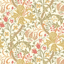 HWA1130W Lily Ogee Olive Green Wallpaper by Hoopla Walls