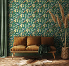 HWA1132W Lily Ogee Emerald Green Wallpaper by Hoopla Walls