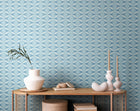 HWA1053W Sunray Diamond Blue Wallpaper by Hoopla Walls