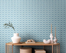 HWA1053W Sunray Diamond Blue Wallpaper by Hoopla Walls