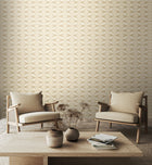 HWA1055W Sunray Diamond Beige Wallpaper by Hoopla Walls
