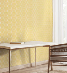 HWA1068W Retro Arch Yellow Wallpaper by Hoopla Walls