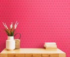 HWA1073W Retro Arch Bright Pink Wallpaper by Hoopla Walls