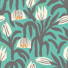 HWA1147W Chunky Flower Teal Blue Wallpaper by Hoopla Walls
