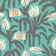 Chunky Flower Teal Blue Geo Wallpaper by Hoopla Walls