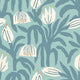 Chunky Flower Denim Geo Wallpaper by Hoopla Walls